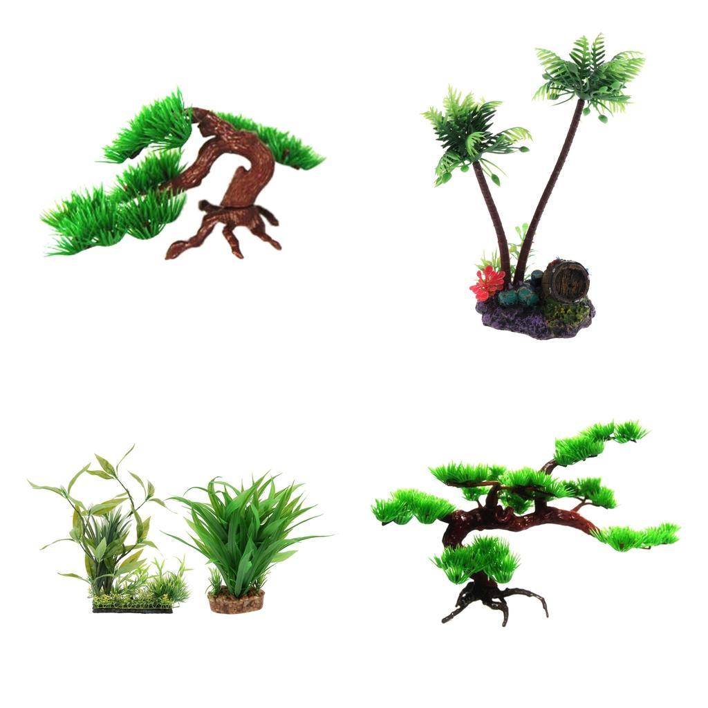 Aquarium Planted Tree - Künstlicher Kieferbaum aus Kunststoff, Aquarium-Ornament, Fischbecken-Zubehör