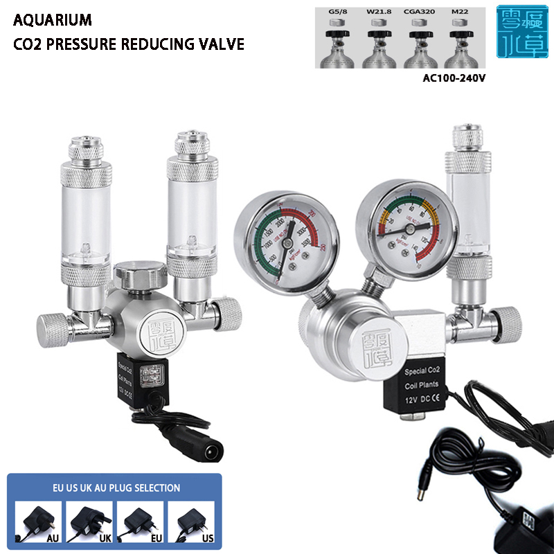 Planted Aquarium Co2 System - Aquarium CO2-Regler Magnetventil Blasenmesser Pflanzenwassergras-Tank CO2-Reaktionskontrollsystem