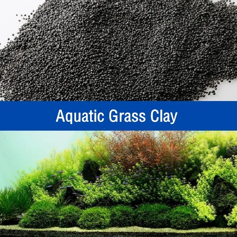 Aquarium Planted Tank Soil - Aquarium 500g Natürlicher Bepflanzungs-Bodengrund Substrat-Dünger Schwarzer
